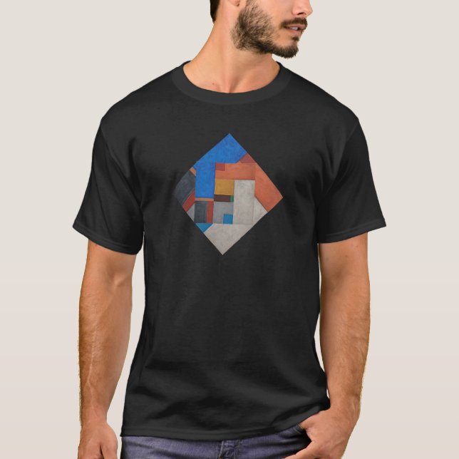 Camiseta T-shirt (medieval) do design da arte abstracta (Frente)