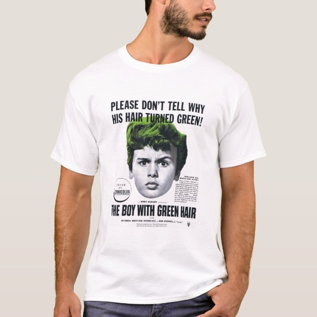 Camiseta T-shirt - menino com cabelo verde - 1948 (Frente)