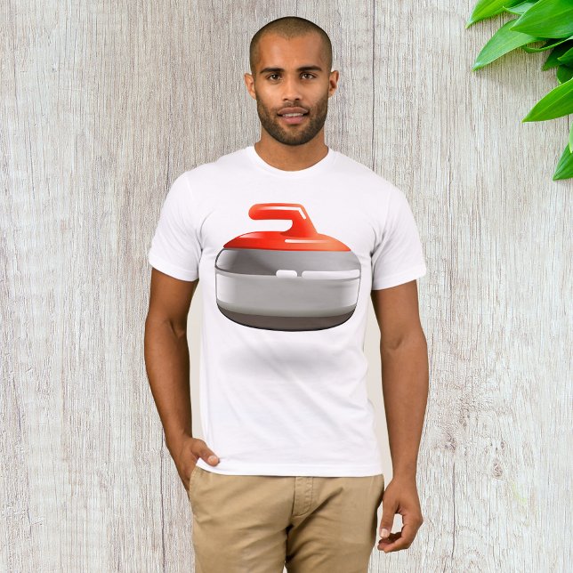 Camiseta T-Shirt Mens de Pedra de Curling (Criador carregado)