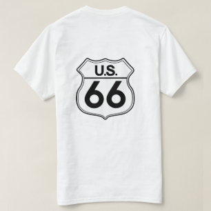 Camiseta T-shirt Mens Mens nos EUA Route 66
