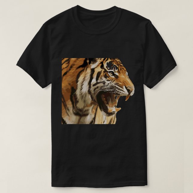 Camiseta T-shirt Mens Womens Tiger Big Cat (Frente do Design)