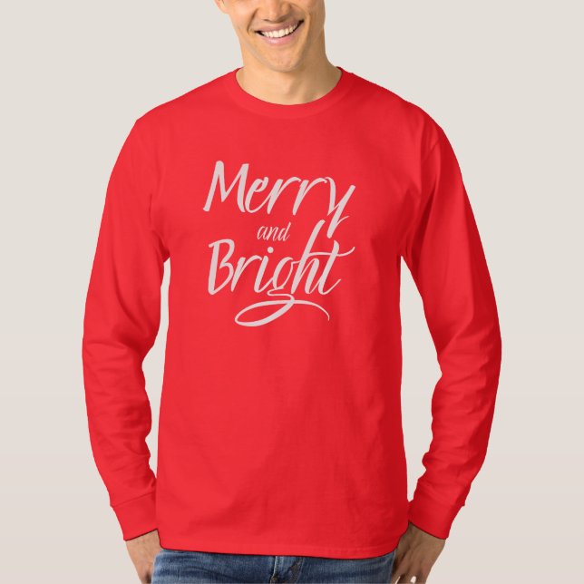 Camiseta T-Shirt : Merry and Bright (red cardinal) (Frente)