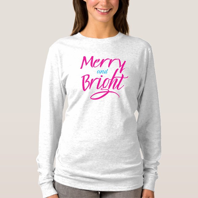 Camiseta T-Shirt : Merry and Bright (white ash) (Frente)