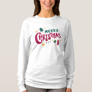 Camiseta T Shirt merry Natal tree quer santa claus