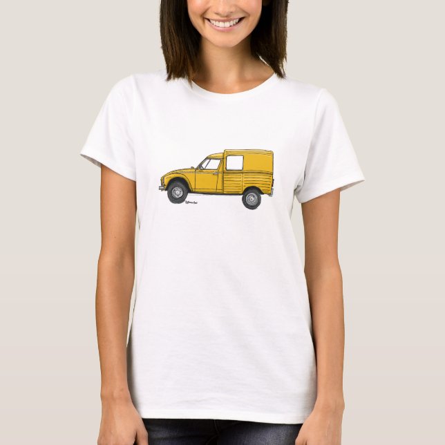 Camiseta T-shirt met gele Citroën Acadiane (Frente)