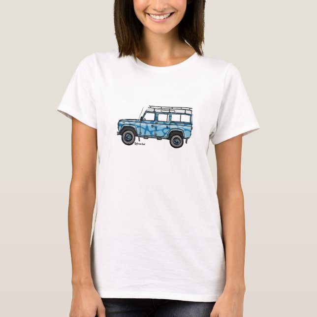Camiseta T-shirt met stoere print van Defender in blauw (Frente)