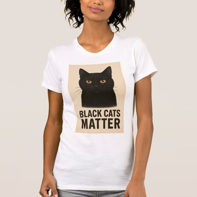 Camiseta T-shirt met zwarte kat (Frente)