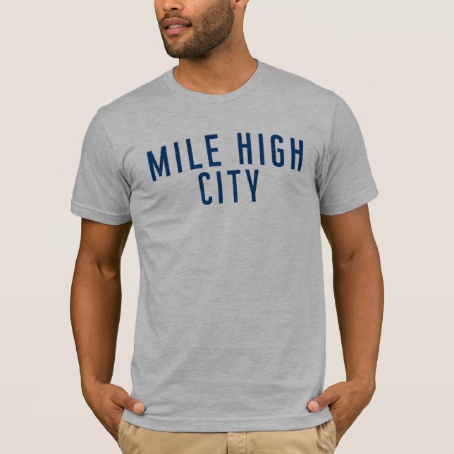 Camiseta T-shirt Milha-Alto da cidade - Denver, Colorado (Frente)