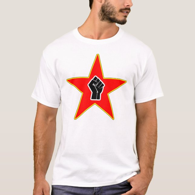 Camiseta T-shirt militante da estrela (Frente)