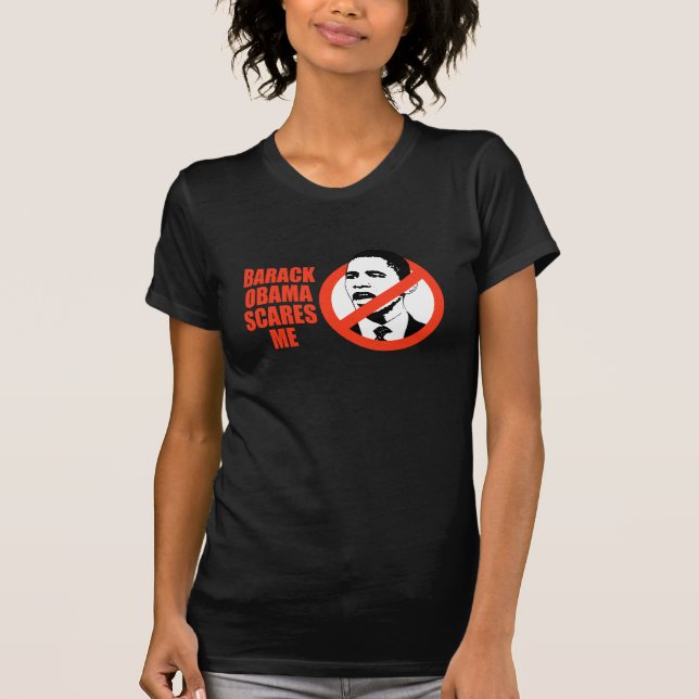 CAMISETA T-SHIRT MIM DOS SUSTOS DE BARACK OBAMA/ANTI-OBAMA (Frente)