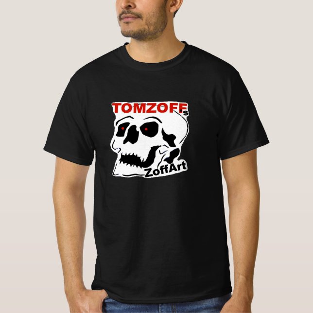 Camiseta T-Shirt mit Schädel plus Text: "TOMZOFF's ZoffArt" (Frente)