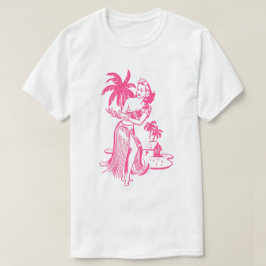 Camiseta T-Shirt Moça de Hula Rosa