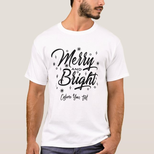 Camiseta T-Shirt Moderno da feliz e Estrela Brilhante (Frente)