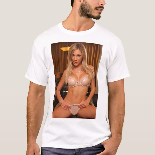 Camiseta T-shirt moderno da menina Pin-Acima da lingerie (Frente)