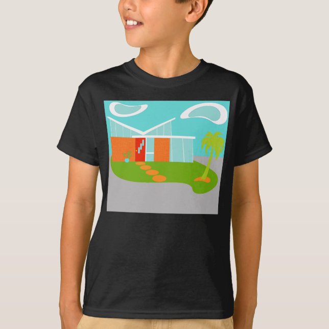 Camiseta T-Shirt Moderno de meio século de Cartoon House (Frente)