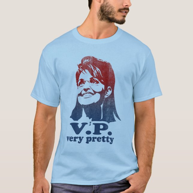 Camiseta T-shirt muito bonito afligido Palin de Sarah V.P. (Frente)