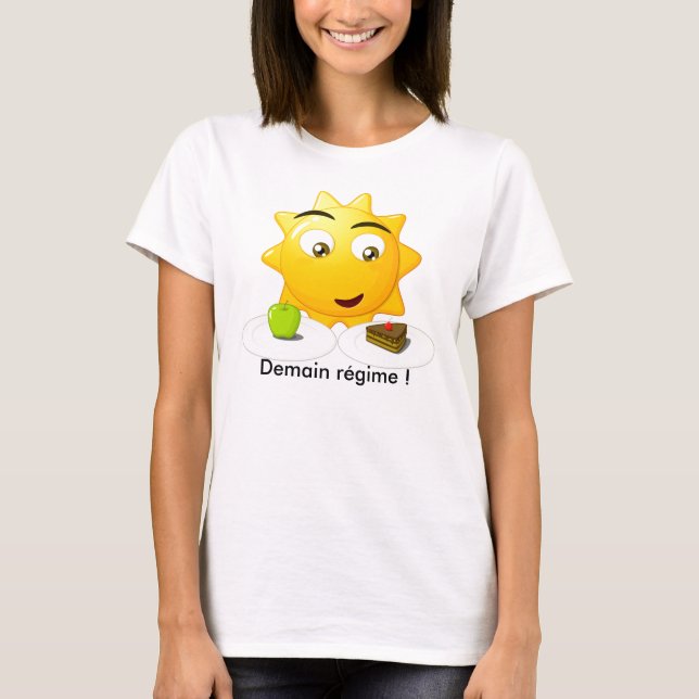 Camiseta T - shirt mulher amanhã regime! (Frente)