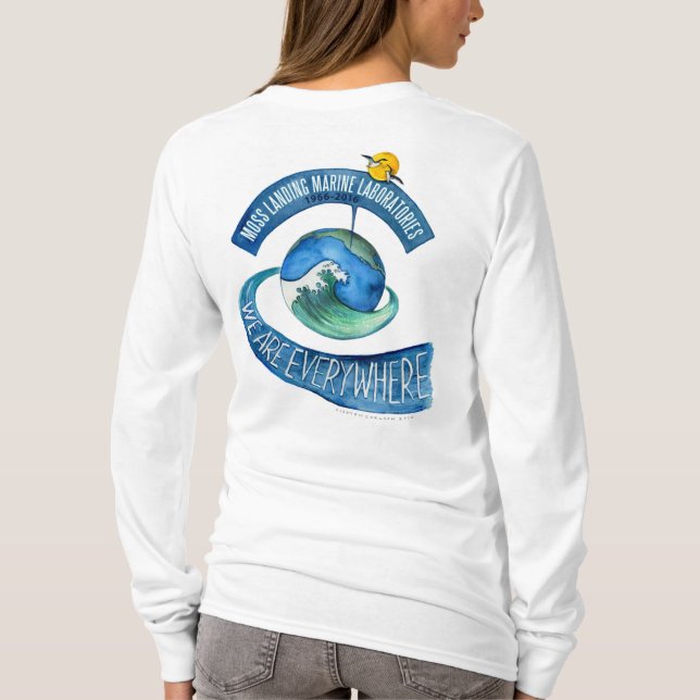 Camiseta T-shirt (mulheres): luva longa, nós estamos em (Verso)