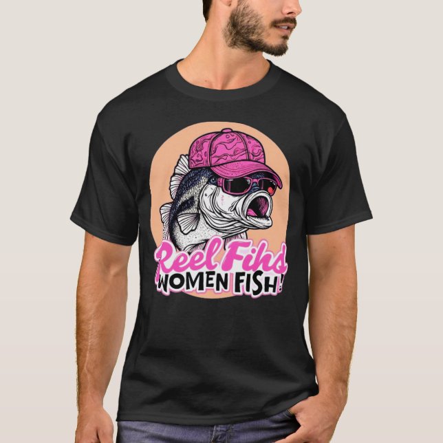 CAMISETA T-SHIRT MULHERES PESCANDO NOVA MODELO DE MODA (Frente)