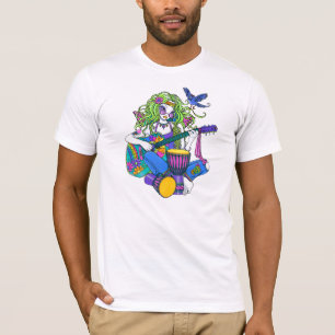 Camiseta T-shirt musical da fada do Hippie da melodia