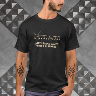 Camiseta T-Shirt Musical Única de Rudimento de Drummer