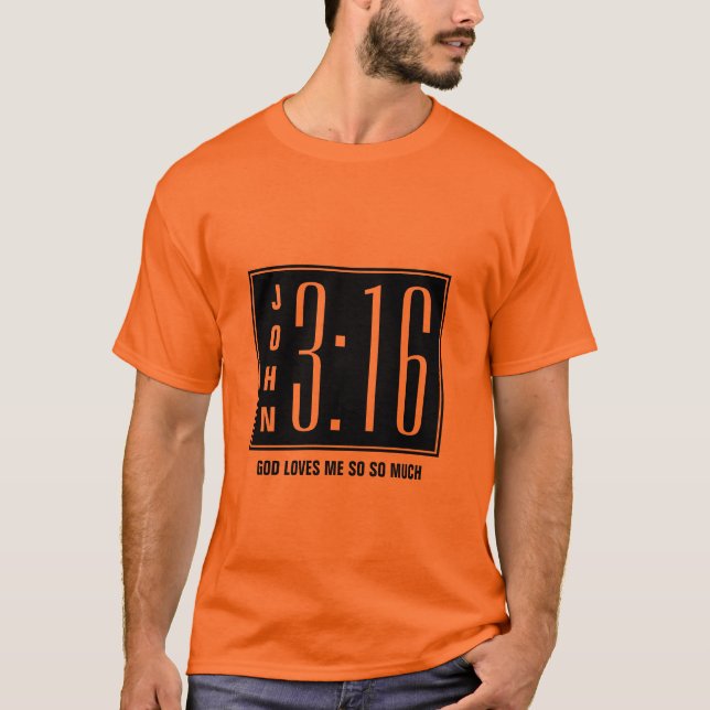 Camiseta T-Shirt na moda Christian John 3:16 (Frente)