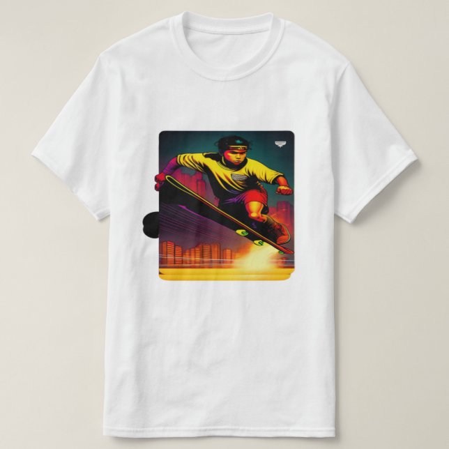 Camiseta T-Shirt na moda Skateboarder Lover | Rua Única (Frente do Design)
