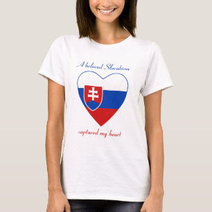 Camiseta T-Shirt Namorada da Bandeira da Eslováquia
