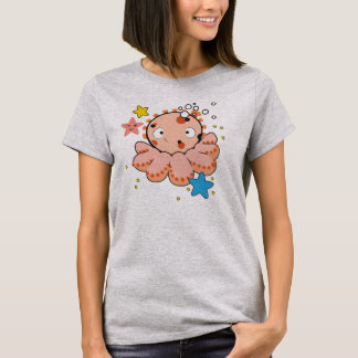 Camiseta T-shirt Nano do Hanes das mulheres com polvo legal