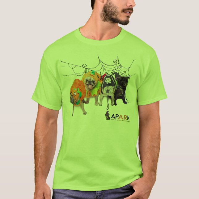 Camiseta T-shirt Nano do Hanes dos homens dos Pugs de APARN (Frente)
