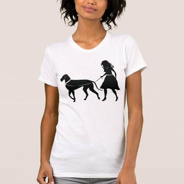 Camiseta t-shirt natural das orelhas de great dane para (Frente)