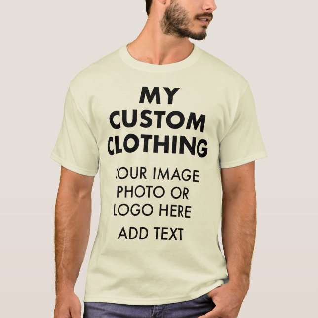 Camiseta T-SHIRT NATURAL DOS HOMENS Personalizados (Frente)
