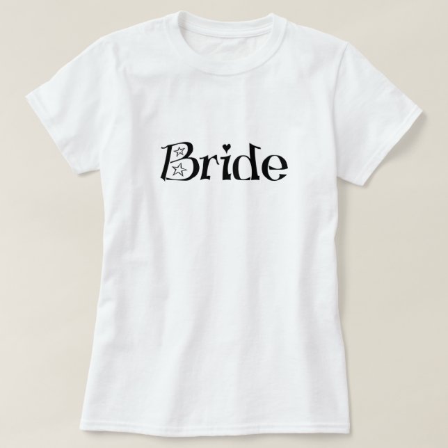 Camiseta T-Shirt Negra Negra-Personalizada Bride (Frente do Design)