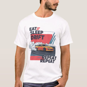 Camiseta T-Shirt Neon Drift Car Comer, Dormir, Desviar