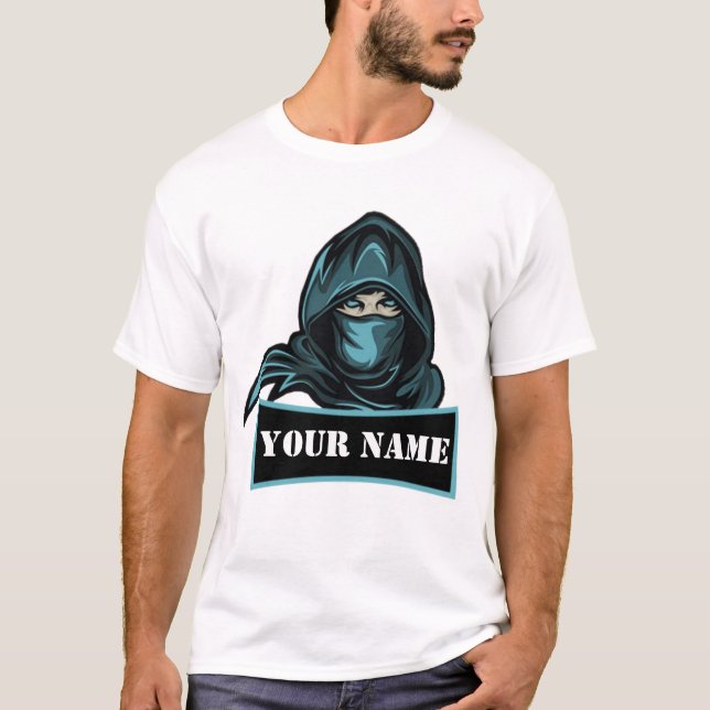 Camiseta T-Shirt Ninja Mascarado Personalizado - C masculin (Frente)