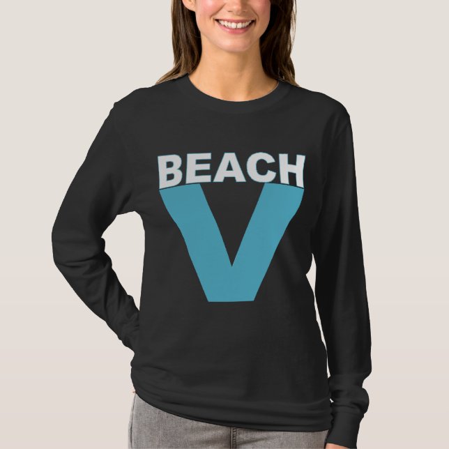 Camiseta T-shirt noir femme manches longues VIRGINIA BEACH (Frente)