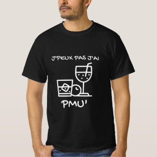 Camiseta T-shirt noir "J'peux pas j'ai PMU"
