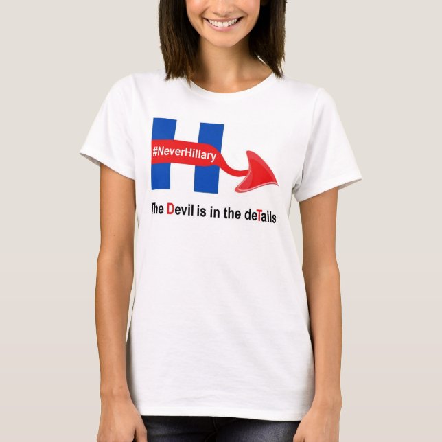 Camiseta T-Shirt Nunca Hillary Devil Details (Frente)