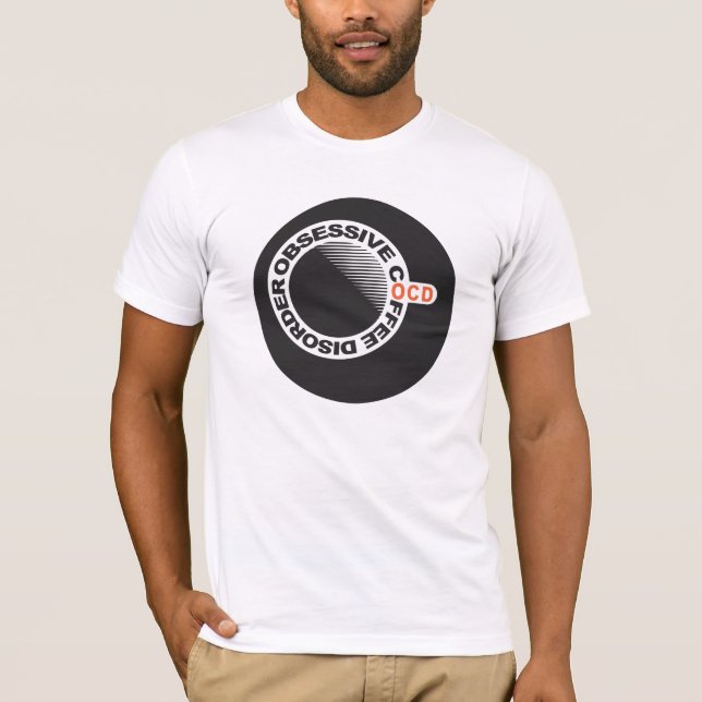 Camiseta T-shirt obsessivo da desordem (OCD) do café (Frente)