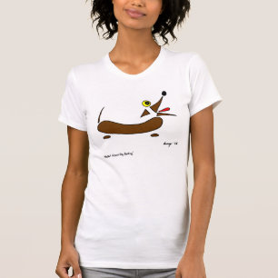 Camiseta T-shirt ocasional da colher das mulheres abstratas