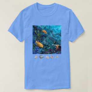 Camiseta T-Shirt OCEANO AZUL DE PEIXE LARANJA