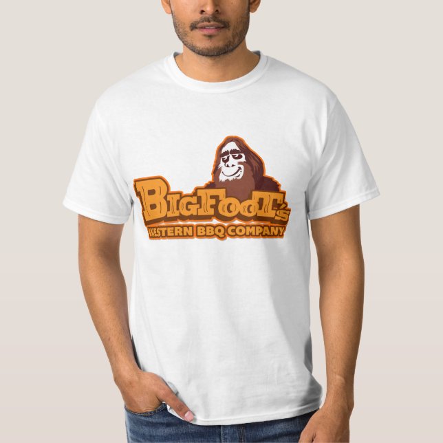 Camiseta T-shirt ocidentais do Co. do CHURRASCO de Bigfoot (Frente)