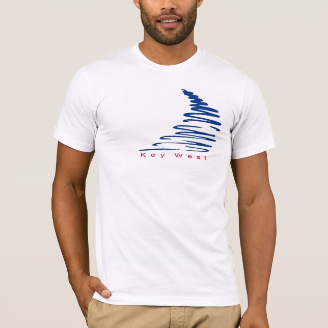 Camiseta T-shirt ocidental Squiggly de Lines_Key (Frente)