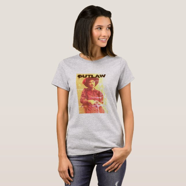 Camiseta T-shirt oeste selvagem de uma mulher foragida (Frente Completa)