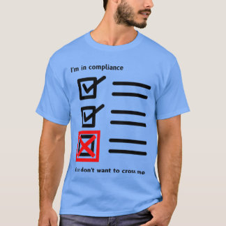 Camiseta T-Shirt Oficial de Verificação de Conformidade
