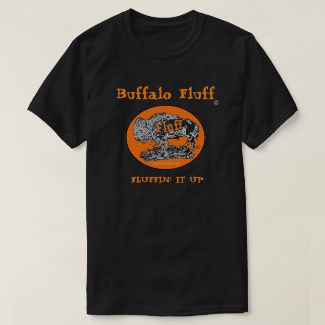 Camiseta T-shirt oficial Fluffin do fluff do búfalo ele (Frente do Design)