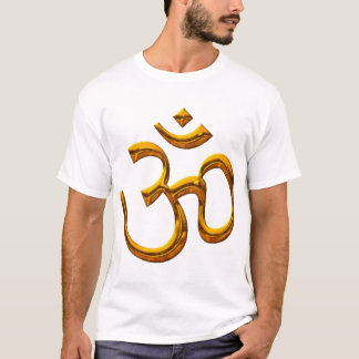 Camiseta T-shirt - OM, efeito do ouro velho/parte dianteira