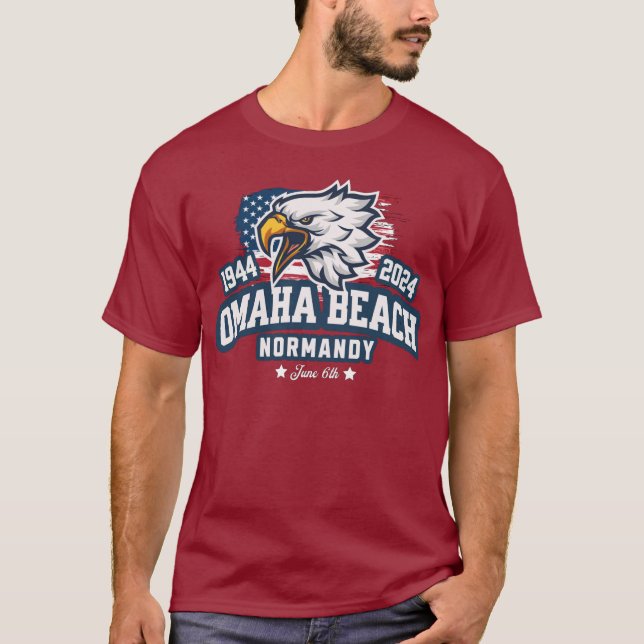 Camiseta T-shirt Omaha Beach 1944 2024 D-Day 80 eme anniver (Frente)