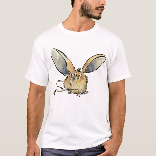 Camiseta T-shirt orelhudo longo de Jerboa dos desenhos (Frente)