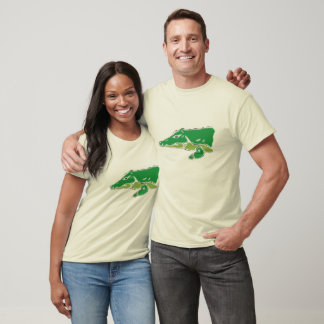 Camiseta T-shirt orgânico dos homens verdes do crocodilo